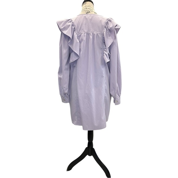 Entro Lavender Button-Up Dress with Ruffle Trim - Picture 7 of 11